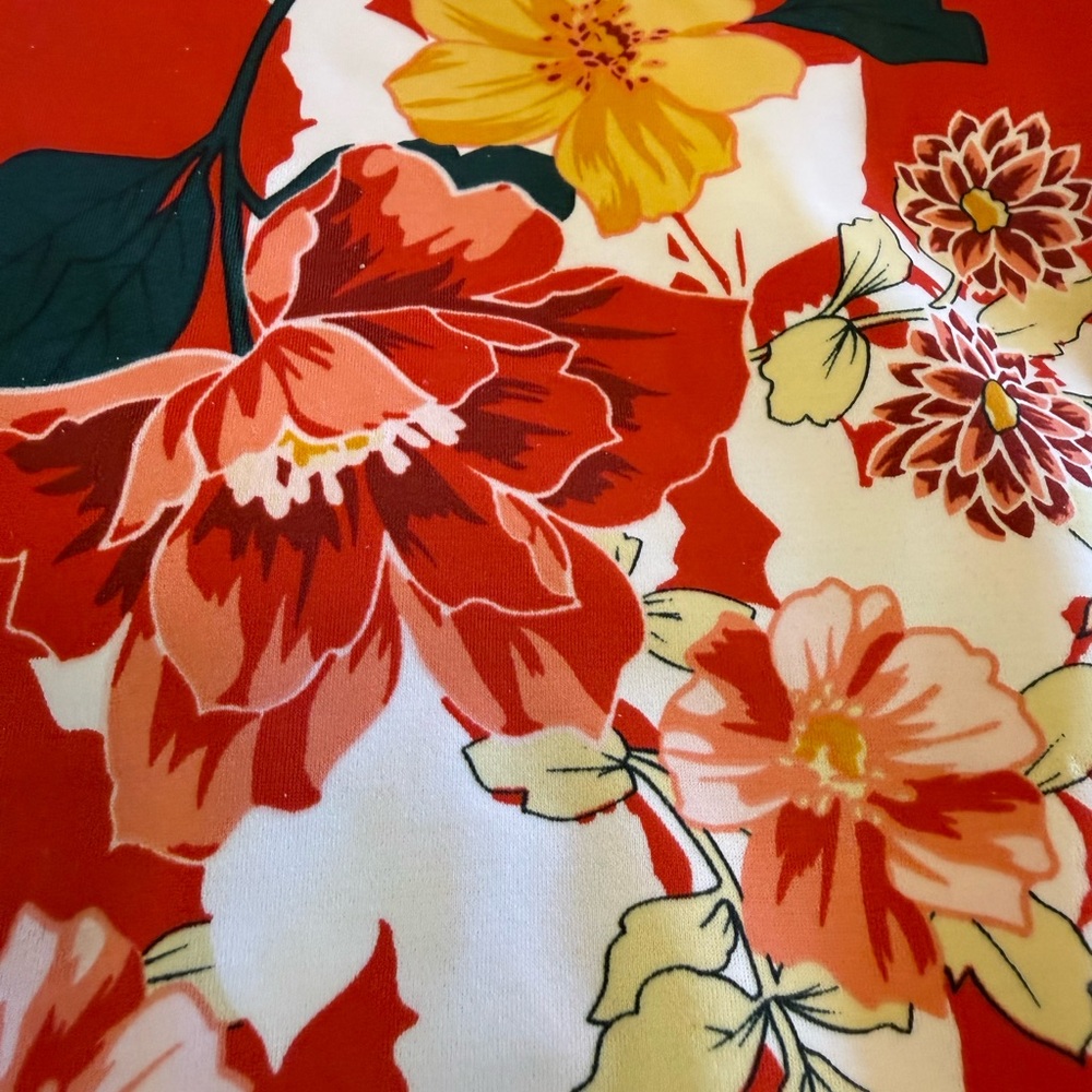 Torrid 2 Floral Tropical Hawaiian Red Two-Piece Swimsuit Set Gorgeous - Picture 4 of 16
